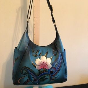 Anuschka “Denim Paisley Floral” Large Hobo purse